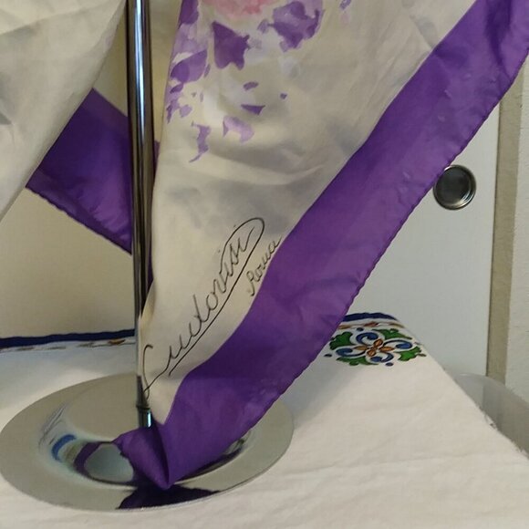 Vintage Ludovisi Roma Scarf  Floral Silk Elegance  Italian Retro Glam 🧣🇮🇹 - Picture 5 of 9